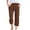 j-Brown12745, variant on LIIPEE Women Plus Size Pants Casual Solid Color Fashion Calf Length Straight Wide Leg Pants Ladies Elastic High Waist Pants With Pockets Comfortable Breathable Soft Daily Trousers,Army Green,XXXXL