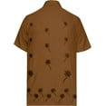 thumbnail image 2 of HAPPY BAY Men's Button Down Hawaiian Shirt Stylish Beach Short Sleeves Aloha Party Casual Tops Summer Funky Holidays Shirts XS Brown_W842, 2 of 7