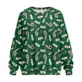 thumbnail image 4 of Xoenoiee Christmas Candy Print Women Casual Oversized Sweatshirts Xmas Long Sleeve Pullover Jackets Fall Winter Outfits with Side Slits, Size S, 4 of 7