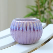 kttectoa Cream Pumpkin Cactus Planter Ceramic Round Breathable Vertical Small Planter Colorful Flowing Glaze Gardening Flower Vase Halloween Decorations