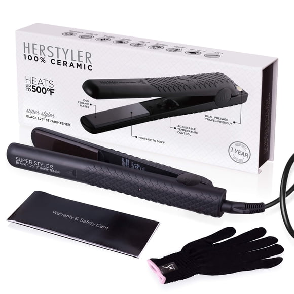 Plancha HerStyler Superstyler Onyx Ceramic de 1,25 pulgadas