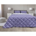 thumbnail image 1 of Oriental Comforter & Sham Bedding Set, Curlicue and Medallion Motifs in Vibrant Colors, 3 pcs Duvet Set Microfiber Filling Quilt, 5 Sizes, Blue Violet Lavender Blue, by Ambesonne, 1 of 4