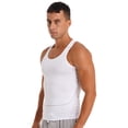 thumbnail image 6 of Haitryli Mens Muscle Compression Tank Training Workout Vest Sleeveless Rash Guard Shirts Fitness Tee White XL, 6 of 7