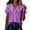 Purple, variant on Women's Sailor Lapel Blouse Solid V Neck Short Sleeve Tunic Shirts Lightweight Summer Basic Tops Casual Outfit White