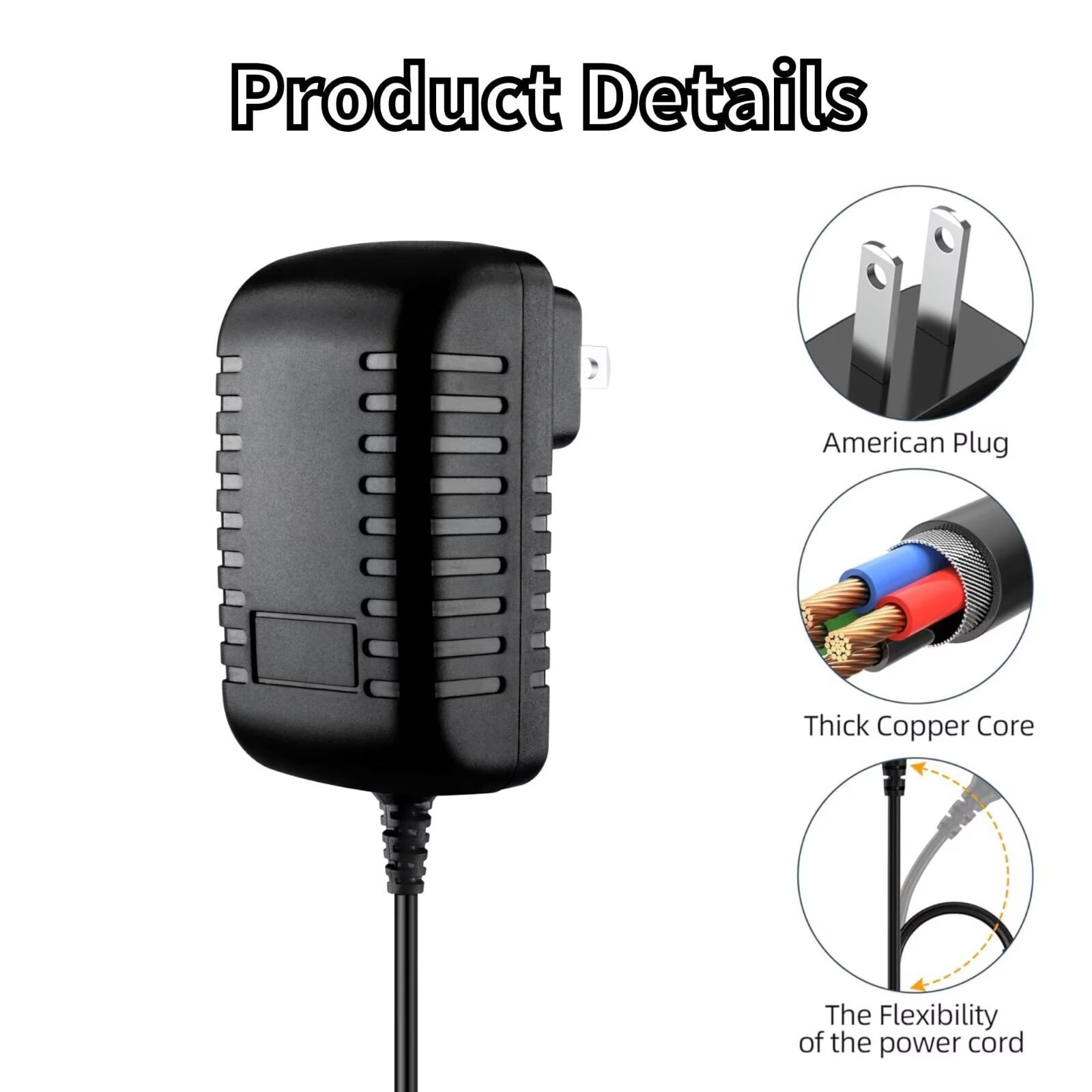 K-MAINS 12V AC/DC Adapter Compatible With Anker Soundcore Rave Party 2 A3399 A3399Z11 AK-A3399Z11 7.2V 4900mAh Rechargeable Battery 120W Stereo Sound Portable Party Speaker Power Supply Cord Charger