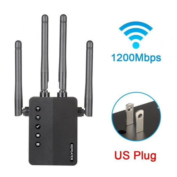 WiFi Extender Dual Band 5G 2.4G 1200Mbps Wireless Range Extender AP Router Wifi Signal Amplifier, With 4 Antennas No WiFi Dead Zones for Working from Home