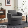 thumbnail image 2 of Aukfa Swivel Accent Chair Read Chair with Lumber Pillow for Living Room Bedroom, Corduroy, Gray, 2 of 12
