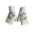 thumbnail image 5 of Xfvqtps Fingerless Gloves for Womens Thumb Hole Wrist Knitting Crochet Flower Embroidery Hollow Out Lace Fashion Thermal Warm Winter Mittens White, 5 of 5