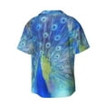 thumbnail image 2 of Daiia Peacock Men's Linen Shirts Short Sleeve Casual Shirts Button Down Shirt for Men Beach Summer Wedding Shirt-4X-Large, 2 of 7