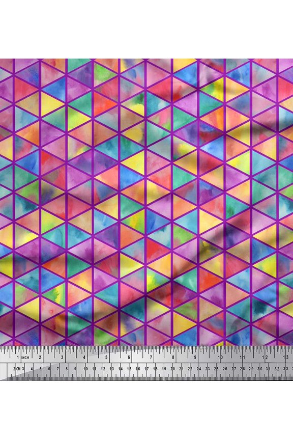 Purple Cotton Jersey Fabric Moroccan Mosaic Fabric Prints By Yard 58 Inch Wide