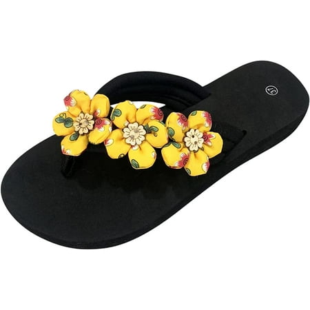 

Comfy Sandals for Women Skinny Slippers for Women Ladies Summer Flip Flops Open Toe Flowers Bohemian Sandals Casual Shoes (Purple 7.5)