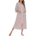 thumbnail image 2 of Womens Robes Dressing Gowns,women Zipper Robe Short/long Sleeve Housecoat Soft Zip Up Bathrobe With Pockets Nightwear Sleepwear, 2 of 5