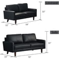 thumbnail image 3 of HomeStock Modern Motifs Stylish Modern Comfortable Couch for Living Room & Office Seating-Color:Black,Size:Leather Sofa, 3 of 5