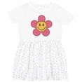 thumbnail image 3 of Inktastic Smiley Face Flower Cute Pink and Yellow Girls Toddler Dress, 3 of 5