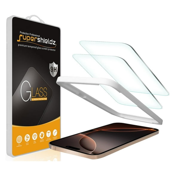 (2 Pack) Supershieldz Designed for iPhone 16 Pro Max (6.9 inch) Tempered Glass Screen Protector with (Easy Installation Tray) Anti Scratch, Bubble Free