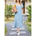thumbnail image 5 of Avidlove Long Nightgowns for Women Henley Floral Ladies Gowns Short Sleeve Btton Neck Nightdress House Dress Sleepwear with Pockets, 5 of 9