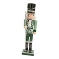 thumbnail image 4 of Cascanueces de madera de 15 pulgadas, soldado navideño, figura tradicional hecha a mano para decoración navideña, adorno de mesa ligero y resistente., 4 of 9