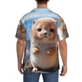 thumbnail image 3 of KLL Cute Guinea Pig Sea Print Men's Shirt Short Sleeve Button Down Summer Cuba Beach Shirts- X-Large, 3 of 5
