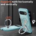 thumbnail image 6 of For Google Pixel 9 / Pixel 9 Pro Case With Invisible Magnetic O-Ring Stand Shockproof Phone Case,Light blue, 6 of 6
