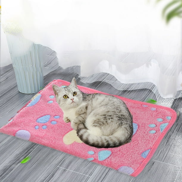 Manta suave para perro | Manta de franela con estampado de patas de 76 x 50 cm | Manta cálida y acogedora para cachorros, gatos, perros y mascotas pequeñas | Tapete lavable y duradero para sies