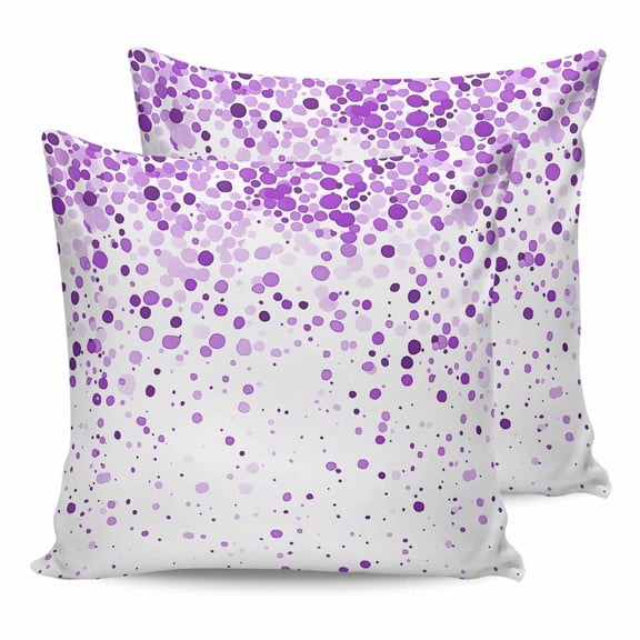 Outdoor Waterproof Throw Pillow Covers Set of 2 Purple Polka Dot Decorative Pillowcases Square Outdoor Pillows Cushion Case 18x18 Inch Abstract Art Patio Pillows for Couch Sofa Bed Garden