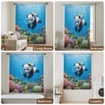 thumbnail image 6 of Funny Diving Panda Sheer Curtains 45 Inches Long, Ocean Sea Coastal Coral Fish Marine Life Light Filering Curtains, Breathable Simi Curtain Privacy Drapes for Kitchen Bathroom Small Window Treatment, 6 of 9