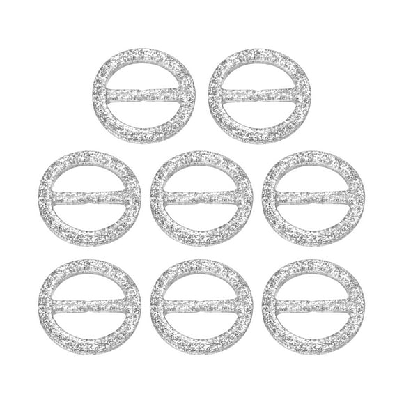 8Pack Clips de camiseta de plástico, hebilla de anillo de bufanda redonda de resina brillante de 25mm (Blanco)