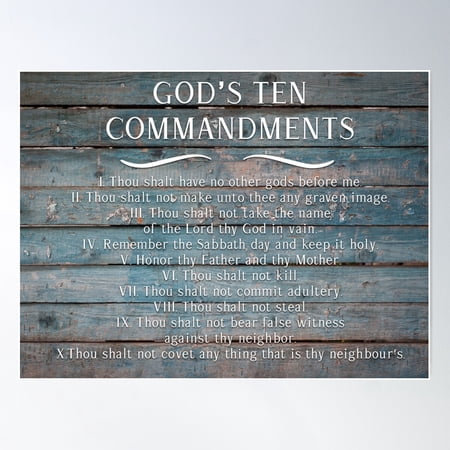 10 Commandments #1 Bible Verse Religious Christian Scripture Canvas Wall Art Hanging Framed Poster Picture Clock Decor Poster Wall Art Modern Wall Decor For Living Room Bedroom 8x12 UNFRAMED