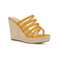 thumbnail image 1 of BLISSFUL STEP Sandales Compensées Espadrilles à Brides pour Femmes Jaune (Taille 5,5), 1 of 6