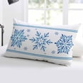 thumbnail image 5 of Blue Snowflake Christmas Throw Pillow Cover 12 x 20 Inch Decorative Pillow Cover Xmas Abstract Art Winter Lumbar Pillowcase Seasonal Rectangle Cushion Case for Couch Sofa Bed Living Room, 5 of 7