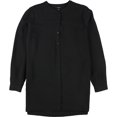 thumbnail image 1 of Alfani Womens Solid Button Up Shirt black S, 1 of 2