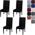 thumbnail image 4 of Xiao Hua Funda para silla de comedor de 4 piezas, universal, para todas las estaciones, color sólido, elástica, color negro, adecuada para cocina y comedor., 4 of 5