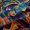 Navy Orange 03, variant on Feelyou Black Crow Black Out Curtains, Boho Life Tree Curtains Pack of 2 (42x63 Each)