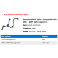 thumbnail image 2 of Emission Check Valve - Compatible with 2007 - 2009 Volkswagen Eos 2008, 2 of 2
