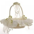thumbnail image 1 of Topumt Elegant Satin Bow Flower Girl Basket White, 1 of 3