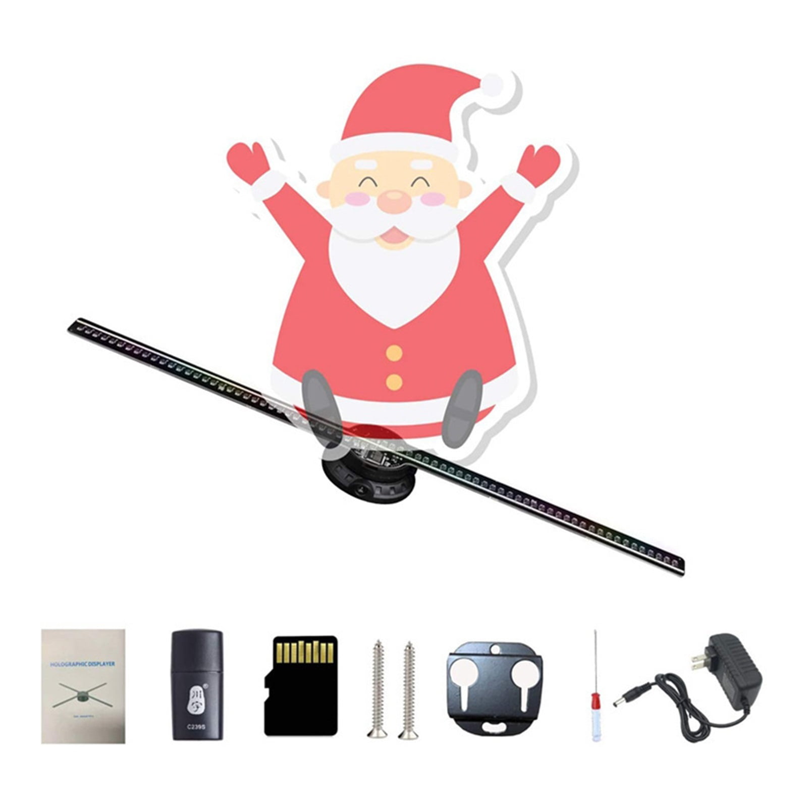 3D Hologram, 3D Holographic Advertising Machine 42cm Thin And Light Holographic Fan Party Decorations Revolving Imagination Ideal Advertising Tool