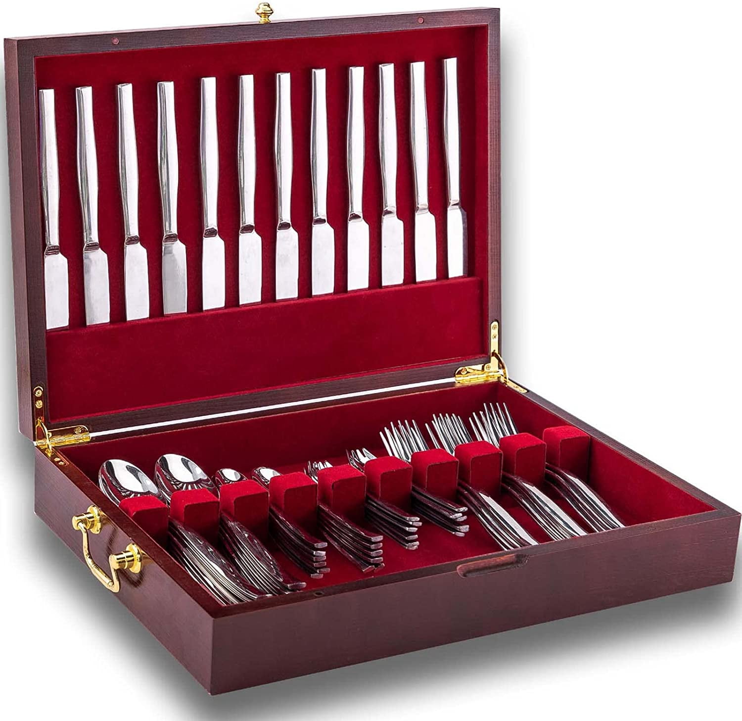 Silverware Box Storage for Silver Tarnish Proof, Flatware Chest for 12