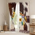 thumbnail image 3 of Erosebridal Brown Cowhide Blackout Curtains Sugar Skull Western Curtains & Drapes 2 Panels 52"Wx84"L,Wild Animal Skin Gothic Bone Curtains Bull Cattle Cow Print Sunflower Bohemian Western Decor, 3 of 6