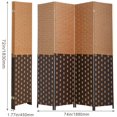 thumbnail image 2 of 4-Panel Room Dividers and Folding Privacy Screens Partition Walls for Bedroom Wooden Screen Divider Portable Freestanding Privacy Wall, CM, 2 of 7
