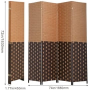 4-Panel Room Dividers and Folding Privacy Screens Partition Walls for Bedroom Wooden Screen Divider Portable Freestanding Privacy Wall, CM