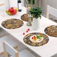 thumbnail image 5 of Tiger Or Face Black Round Placemats Plate Mats 15 Inch Non-Slip Heat Resistant Washable PVC Set Indoor for Kitchen Dining Table 1PC, 5 of 6