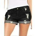 thumbnail image 5 of LYMAYTER Women Denim Shorts Summer Fallow Denim Shorts Low Waist Hole Shorts for M-2XL, 5 of 8
