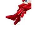thumbnail image 4 of Inevnen Christmas Infant Baby Girls Bow Ribbed Red Pantyhose Toddler Girls Stretch Mid-Rise Tights, 4 of 7