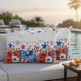 thumbnail image 4 of 4th of July Outdoor Waterproof Pillow Covers, Red Blue Independence Day Floral Star Vintage Decorative Rectangle Throw Pillowcase Sofa Cushion Sham for Patio/Couch/Chair, 20"x12" 2 Pack, 4 of 8
