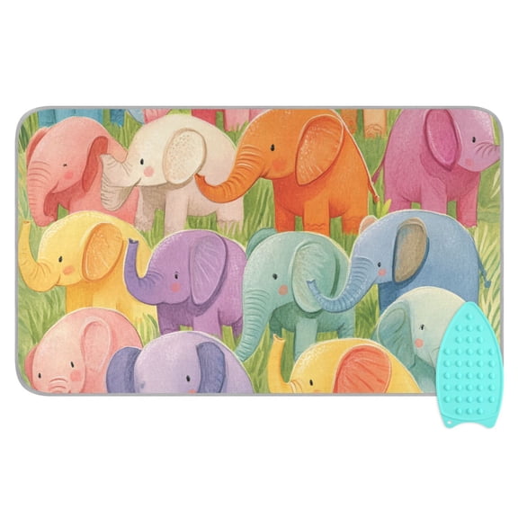Cute Little Elephants Ironing Board Covers Heat Resistant Ironing Pad Mat Portable for Travel Washer Dryer Table