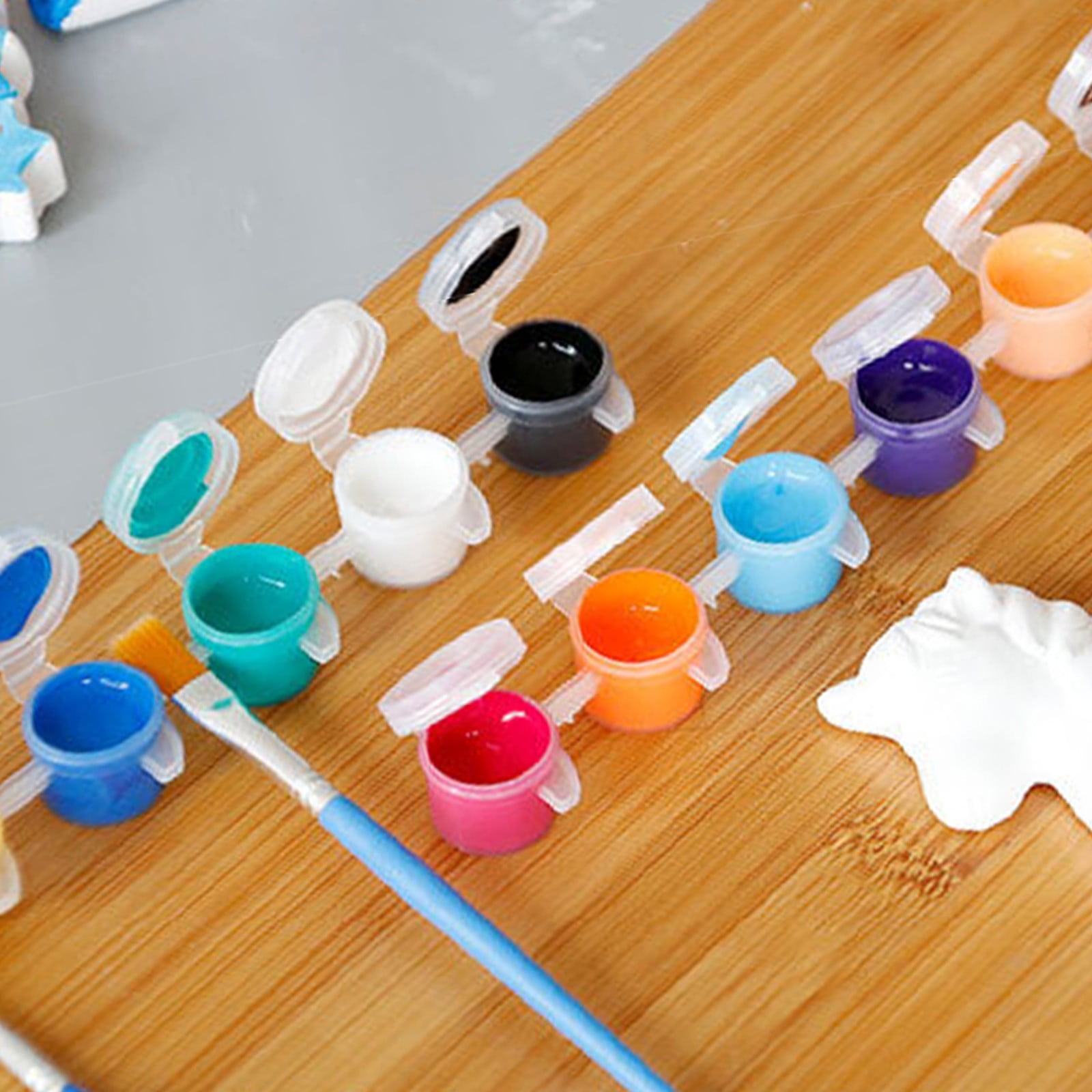 Matoen 12 Sets Animal Kids Arts and Crafts Set Ceramic Painting Kit Unpainted Paintable Ceramics with 12 Pigments 2 Brushes, Paint Your Own DIY Ceramic Figurines for Toddler Boys Girls