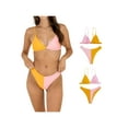 thumbnail image 6 of Liacowi Women Bikini Set, Contrast Color Padded Bra with Low Waist Briefs Summer Bathing Swimsuit, 6 of 7