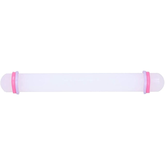 Rodillo Antiadherente de 23 cm para Galletas, Galletas, Pasteles, Masa, Rodillo, Fondant, Herramienta para Hornear DIY con Anillos para Masa de Pastel, Fondant, Galletas, Pastelería, Arcilla