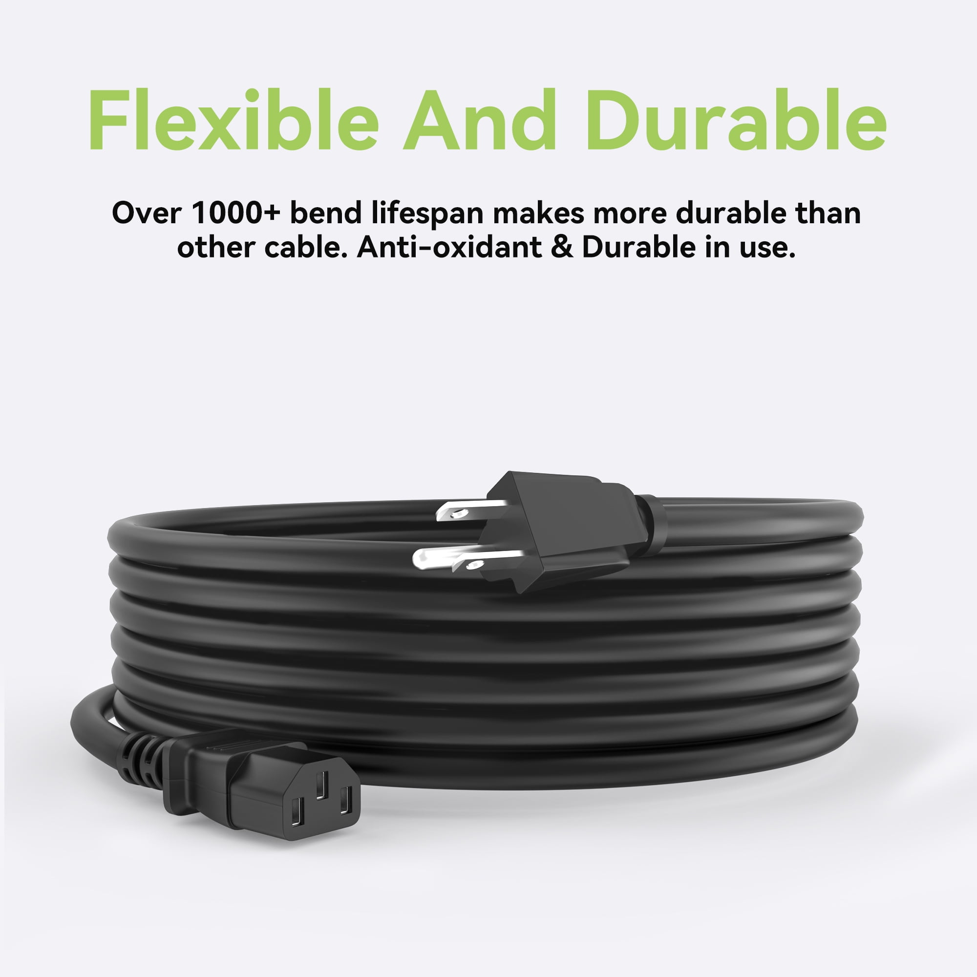 PGENDAR AC Power Cord Cable For Anker SOLIX Power Station C800 C1000 F2000 F2600 757 767