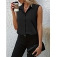 thumbnail image 5 of Zeagoo Womens Sleeveless Button Down Shirt Tops V Neck Business Casual Collared Blouses Tank Top, 5 of 7